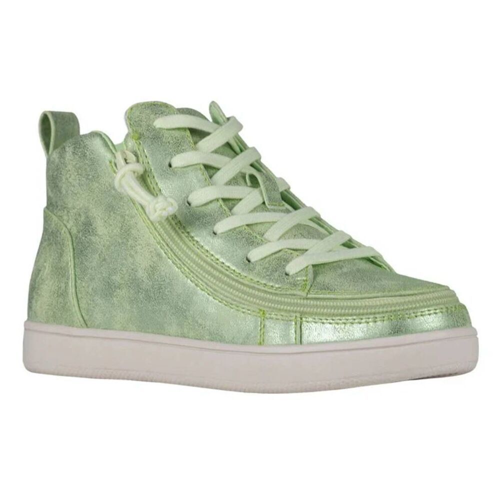 Billy Footwear Lime Sorbet Mid Top Sneakers Womens 10 Adaptive Full Zip NWOB